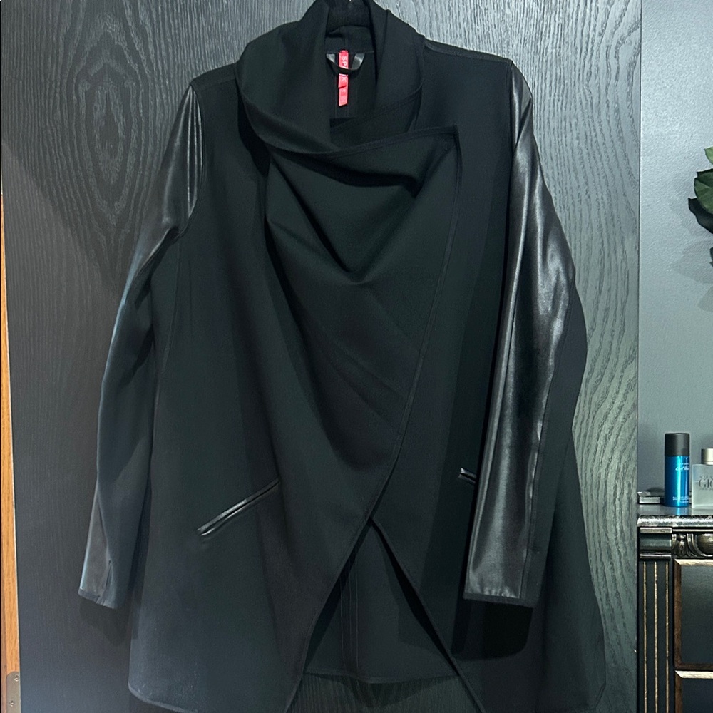 SPANX Black Women's Blazer with Leather Accents
